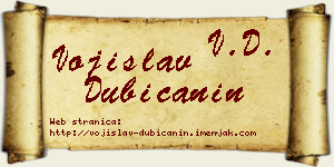 Vojislav Dubičanin vizit kartica